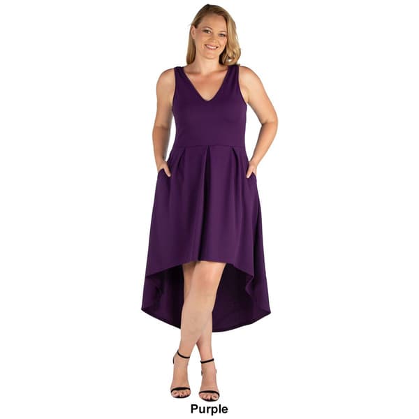 Plus Size 24/7 Comfort Apparel High Low Dress