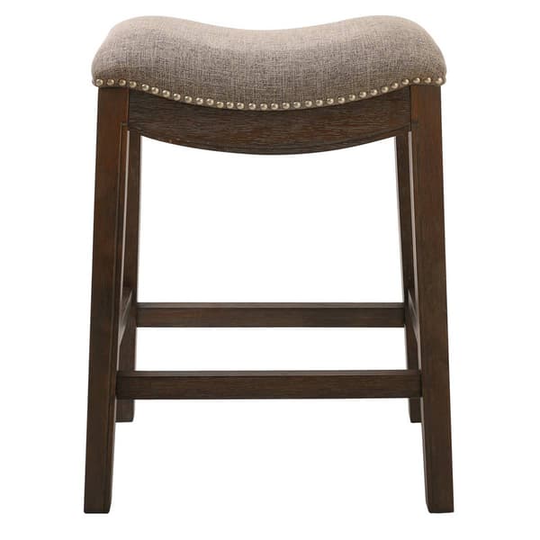 New Ridge Home Goods Sadie Weathered Wood Counter-Height Barstool