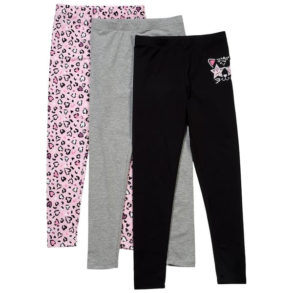 Girls (7-16) Star Ride® 3pk. Cat Leopard Leggings