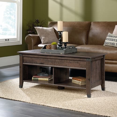 Sauder Carson Forge Lift Top Coffee Table - Coffee Oak