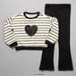 Girls &#40;7-12&#41; Derek Heart Stripe Sweatshirt & Flare Leggings Set - image 2