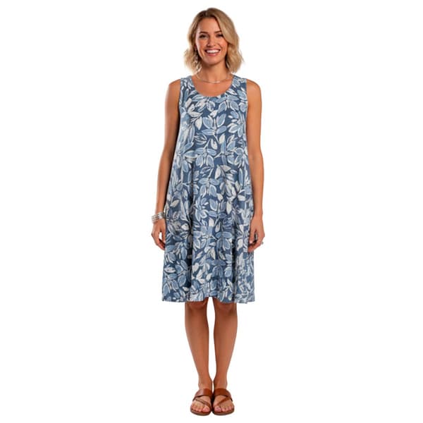 Womens Harlow & Rose Sleeveless Back Keyhole Leaf Shift Dress - image 