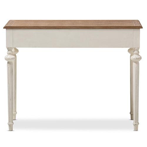 Baxton Studio Marquetterie Oak & Whitewash Writing Desk