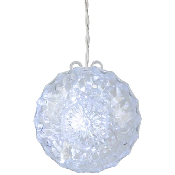 Northlight Seasonal Clear LED Hanging Crystal Sphere Decor - image 