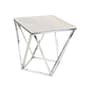 9th & Pike® Silver Marble and Stainless Steel Modern Accent Table - image 2