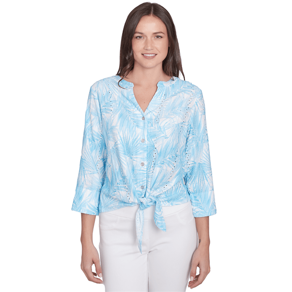 Women''s Tie Front Woven Top - image 