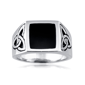 Mens Lynx Stainless Steel Black Resin Statement Ring - image 5