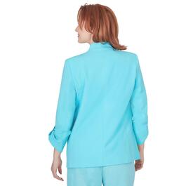 Womens Ruby Rd. By The Sea Open Blazer with Roll Tab Sleeve
