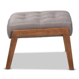 Baxton Studio Naeva Mid-Century Wood Footstool