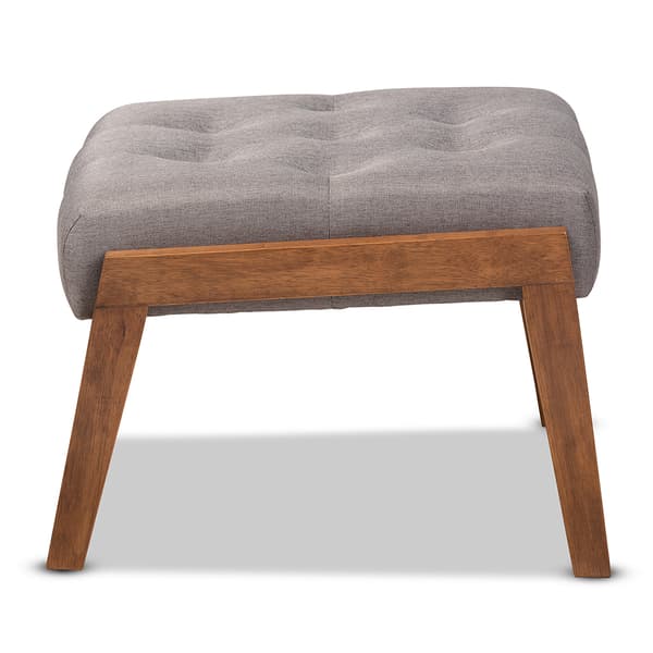 Baxton Studio Naeva Mid-Century Wood Footstool