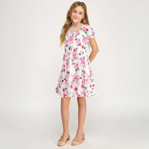 Girls (7-16) As U Wish Floral Puff Sleeve Dress