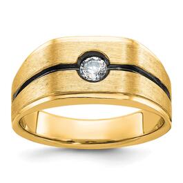 Mens Diamond Classics&#40;tm&#41; 10kt. Gold 1/5 ctw Embedded Diamond Ring