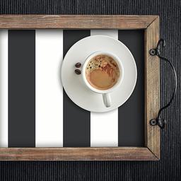 RoomMates® Awning Stripe Black Peel & Stick Wallpaper