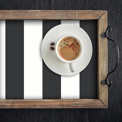 RoomMates® Awning Stripe Black Peel & Stick Wallpaper