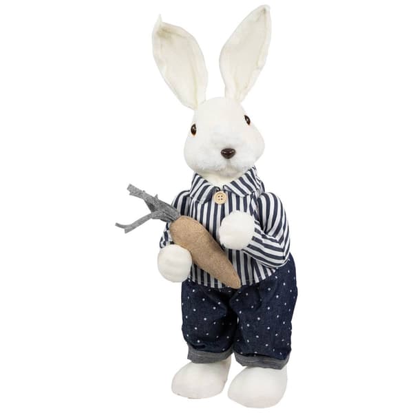 Northlight Seasonal Standing Boy Bunny w/ Carrot Easter Figurine - image 
