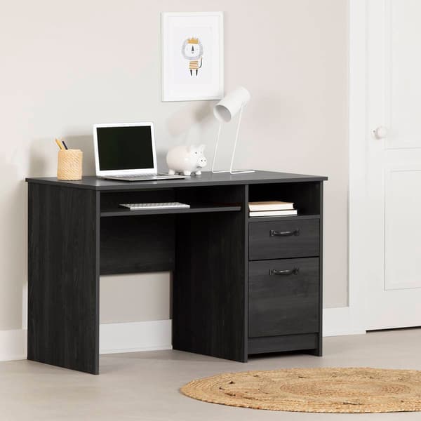 South Shore Tassio Gray Oak 2-Drawer Kids Desk