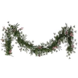 Puleo International 9ftx10in Life-Like 220 Tips Decorated Garland