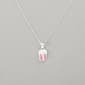 Kids Sterling Silver Ballet Slipper & Pink Crystal Pendant - image 1