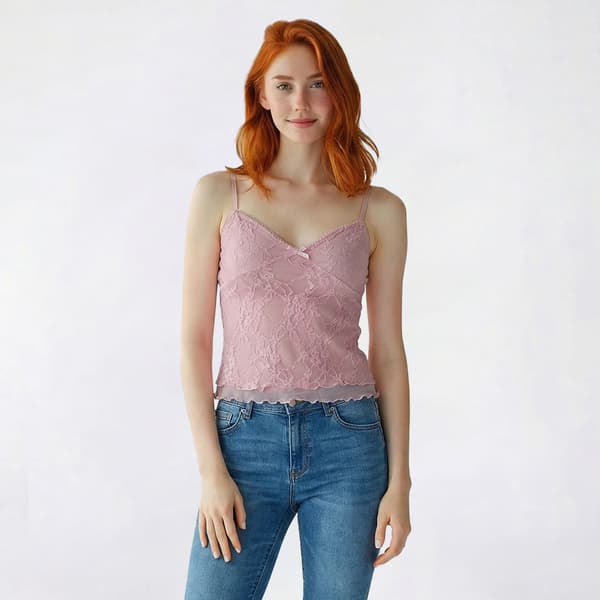Juniors Madden Girl Lace Mesh Cami with Bow - image 