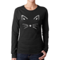Womens LA Pop Art Cat Whisker Word Art Long Sleeve Tee - image 1