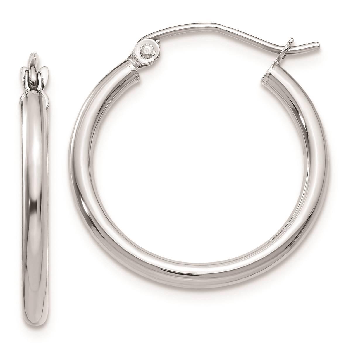 Gold Classics™ 10kt. White Gold Polished 16mm Tube Hoop...