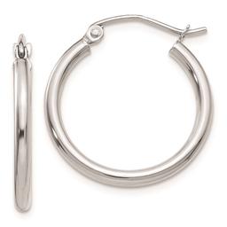 Gold Classics(tm) 10kt. White Gold Polished 16mm Tube Hoop Earrings