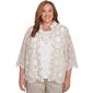 Plus Size Alfred Dunner Coming Up Roses Medallion Lace Top - image 1