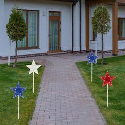Northlight Seasonal Americana Stars Lawn Stakes - 4 Count