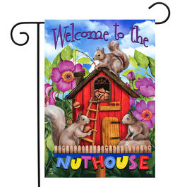 Briarwood Lane Welcome to the Nuthouse Garden Flag