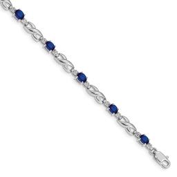 Gemstone Classics(tm) Sapphire & Diamond Oval Link Bracelet