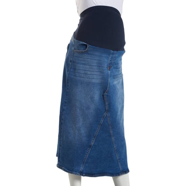 Womens Savi Parker Over The Belly Denim Maternity Skirt - image 