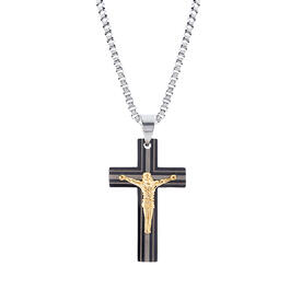 Mens Creed Crucifix Cross Box Necklace