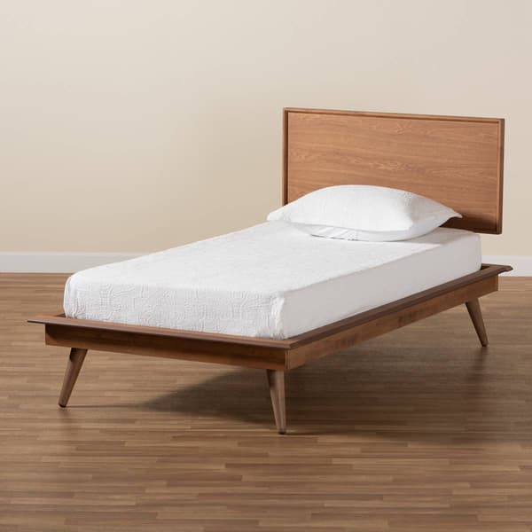 Baxton Studio Karine Walnut Brown Finished Wood Platform Bed