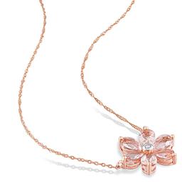 Gemstone Classics™ 10kt. Rose Gold Floral Chain Pendant