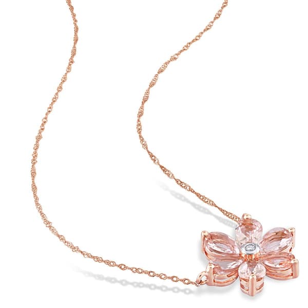 Gemstone Classics™ 10kt. Rose Gold Floral Chain Pendant
