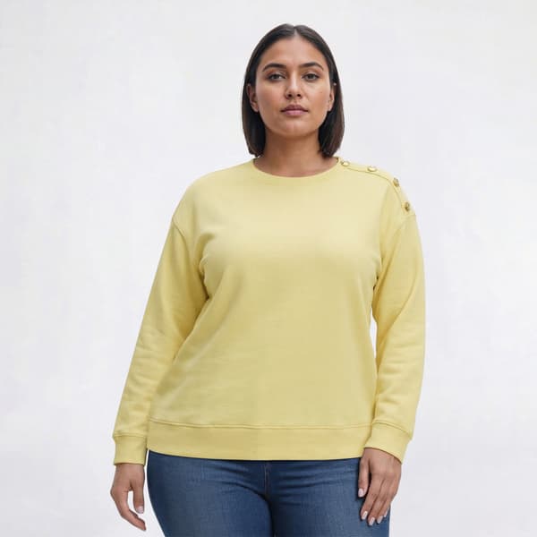 Plus Size Architect(R) Long Sleeve Button Shoulder Sweatshirt - image 