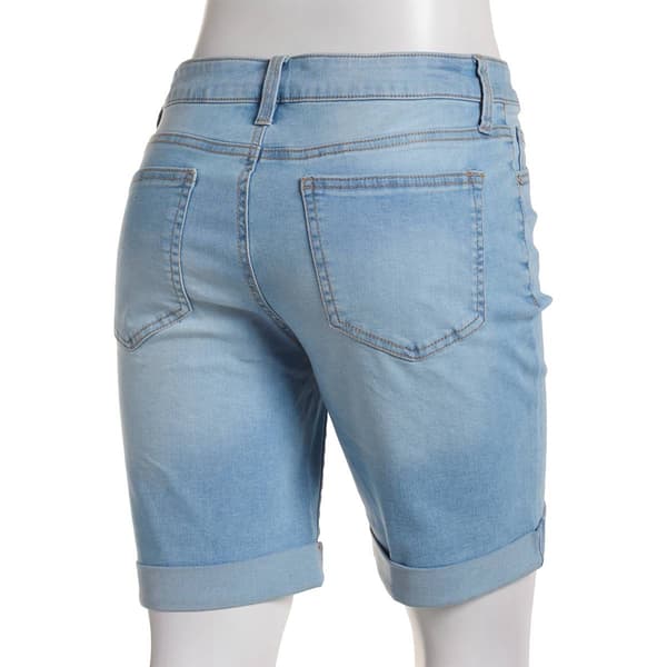 Juniors Celebrity Pink Mid Rise Roll Cuff Bermuda Shorts