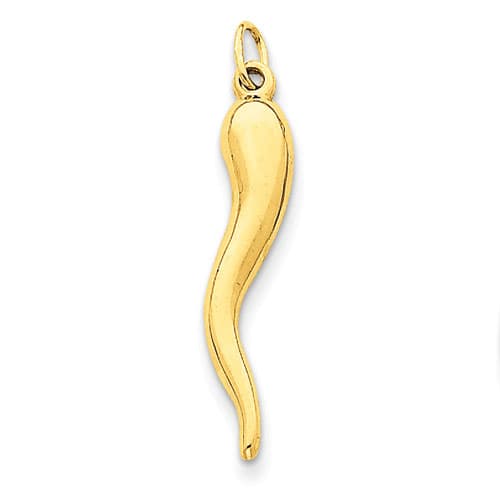 Gold Classics&#40;tm&#41; 14kt. Yellow Gold Italian Horn Charm - image 