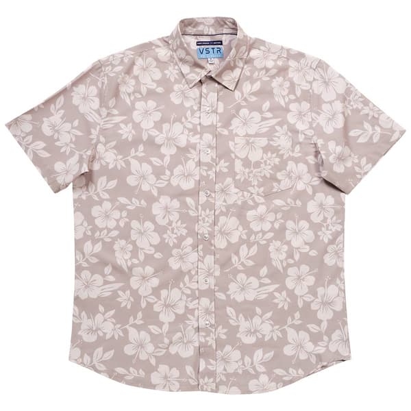Young Mens VSTR Tonal Floral Button Down Shirt - Taupe/Cream - image 