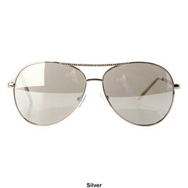 Womens Fantas Eyes Aviator Sunglasses with Mirrored Lens