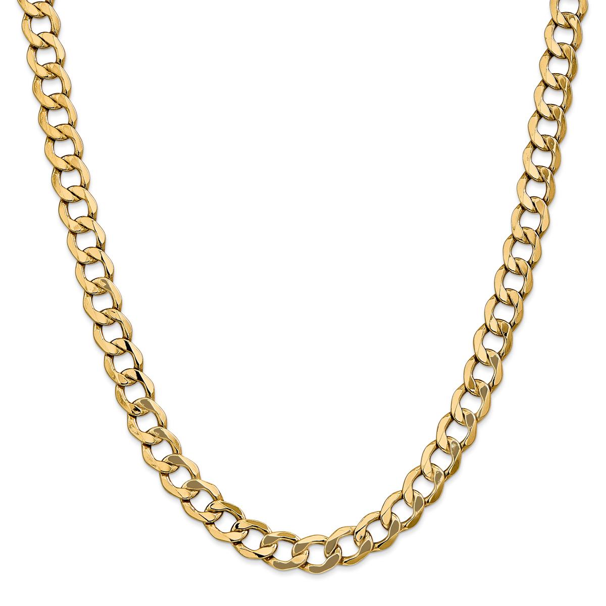 Mens Gold Classics™ 8.0mm. 14k Semi Solid Curb Link Bracelet
