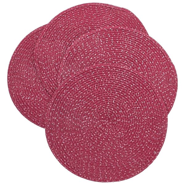 Day By Day 4pk. Confetti Braided Round Placemats - image 