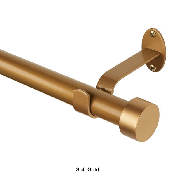 Serena Single Curtain Rod with Contemporary Cap Finial