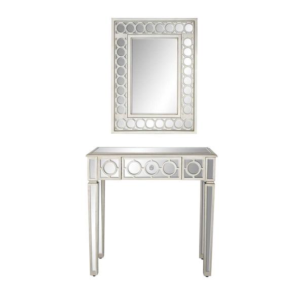 9th & Pike(R) Grey Wood Glam Console Table - Set of 2 - image 