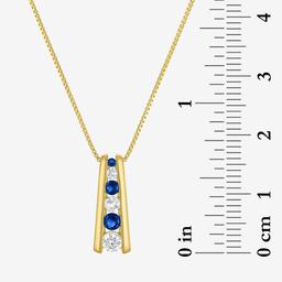 Gemstone Classics™ Lab Grown Sapphire Journey Ladder Pendant