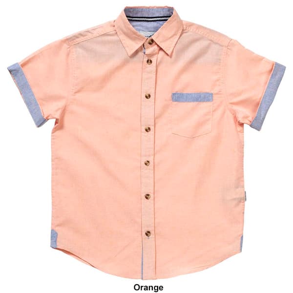 Boys &#40;8-16&#41; Distortion Short Sleeve Button Down Shirt