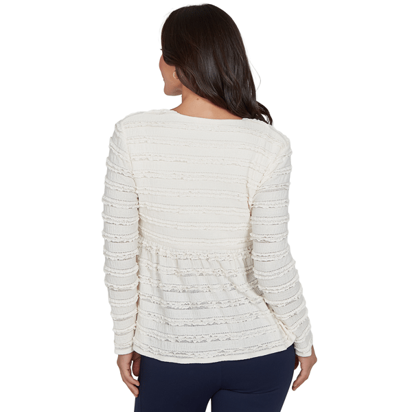 Petite Skye’s the Limit Urban Heirloom V Neck Ruffle Lace Blouse