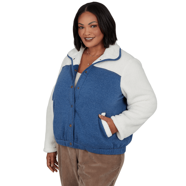 Plus Size Alfred Dunner Sunset Ridge Denim & Sherpa Bomber Jacket