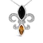 Haus of Brilliance Sterling Silver Onyx & Citrine Pendant - image 1