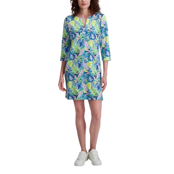 Womens Stella Parker 3/4 Sleeve Tropical UPF Shift Dress